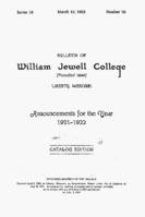 William Jewell College catalog, 1921-1922: Announcements for the year, catalog edition