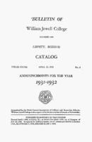 William Jewell College catalog, 1931-1932: announcements for the year 1931-1932 