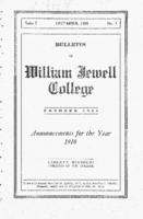 William Jewell College catalog, 1910 : announcements for the year 1910