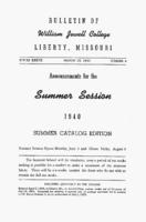 William Jewell College catalog 1940: announcements for the summer session 1940