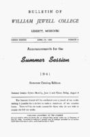 William Jewell College catalog 1941: announcements for the summer session 1941