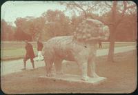 Hiller 09-060 : Standing lion statue on Elephant Road in Ming Xiaoling Mausoleum