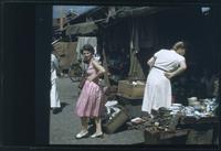 Hiller 11-005: Two Caucasian women browsing in Thieves Market, Kiangwan