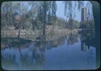 Hiller 08-115: A lake with a multi-story structure in the background, Peiping, number three