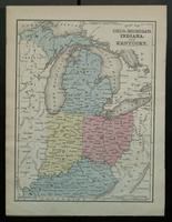 Map of Ohio, Michigan, Indiana, and Kentucky