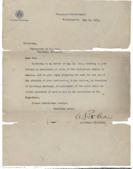 Letter of transmittal from the United States Treasury Department to the University of Missouri, May 18, 1912