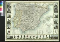 Carte Itineraire, Physique, Politique, et Routiere de L’Espagne et du Portugal