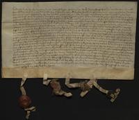 Letters of Jan van Ranst, seigneur of Cantecroy (Canticrode) and Mortsel, near Antwerp, Belgium, concerning rents and lands called "karremans velt" in Schooten; 1 Sept. 1438.