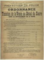 Ordonnance portant taxation de la vente au détail du sucre dans la Départment de la Seine