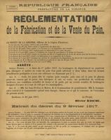 Réglementation de la fabrication et de la vente du pain / le Préfet, Olivier Bascou
