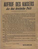 Aufruf des Kaisers an das deutsche Folk