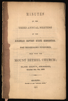 Minutes of the Third Annual Meeting of the Arkansas Baptist State Convention