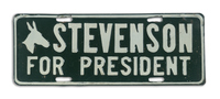 Stevenson for President License Plate