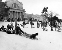 Sledding at Art Hill