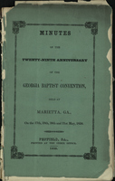 Minutes of the Twenty-Ninth Anniversary of the Georgia Baptist Convention