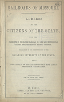Address to the Citizens of the State, from the Presidents of the Pacific Railroad