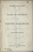 Fifteenth Annual Report of the Board of Directors of the Pacific Railroad