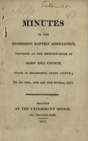 Minutes of the Mississippi Baptist Association