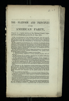 Platform and Principles of the American Party