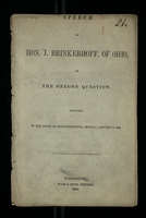 Speech of Hon. J. Brinkerhoff, of Ohio, on the Oregon Question