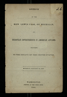 Speech of the Hon. Lewis Cass, of Michigan, on European Interference in American Affairs
