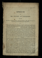 Speech of Mr. Grundy, of Tennessee