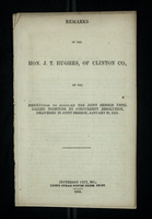 Remarks of the Hon. J. T. Hughes, of Clinton, Co.