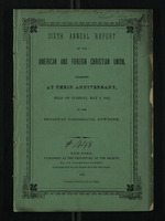 Sixth Annual Report of the American and Foreign Christian Union