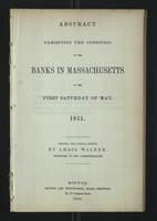 Abstract Exhibiting the Condition of the Banks of Massachusetts on the First Saturday of May, 1851. 