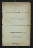 Speech of Hon. J. A. McCernand, of Illinois, in Favor of the Admission of California