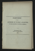 Report of the Auditor of Public Accounts, to the Eighteenth General Assembly