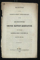 Minutes of the Thirty-First Anniversary of the Missouri United Baptist Association 