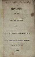 Minutes of the 16th Aniversary of the Ohio Baptist Association