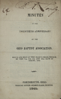 Minutes of the Twentieth Anniversary of the Ohio Baptist Association