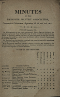 Minutes of the Redstone Baptist Association, 1814