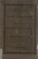 The Minutes of the Ninth Anniversary of the Rocky River Baptist Association