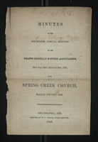 Minutes of the Sixteenth Annual Meeting of the Saline Regular Baptist Association; 1853