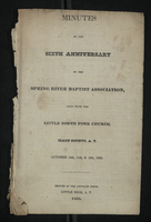 Minutes of the Sixth Anniversary of the Spring River Baptist Association