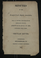 Minutes of the Straight Creek Baptist Association, 1820