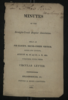 Minutes of the Straight Creek Baptist Association, 1821