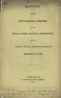 Minutes of the Sixth Annual Meeting of the Wells Creek Baptist Association