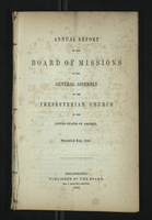 Annual Report of the Board of Missions of General Assembly of the Presbyterian Church, 1846