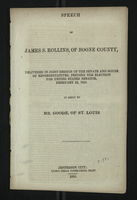 Speech of James S. Rollins, of Boone County