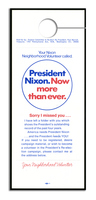 "President Nixon. Now More than Ever" Door-Hanger