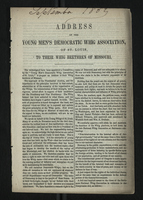 Address of the Young Men's Democratic Whig Association of St. Louis