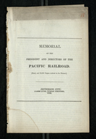 Memorial of the President and Directors of the Pacific Railroad