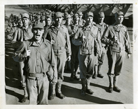 Soldiers At Jefferson Barracks Sing As They March Along Post Grounds