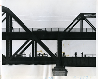 Workmen Replace Railroad Deck On MacArthur Bridge