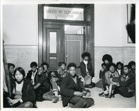 Demonstrators in the City Hall