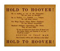 Hold to Hoover Handbill